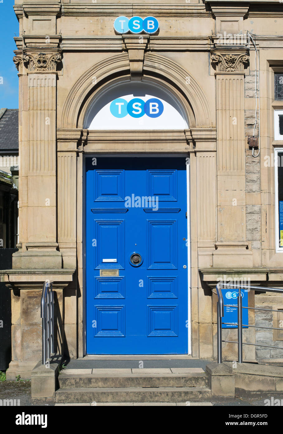 Trustee Savings Bank TSB Eingangstür Otley, Yorkshire, England, UK Stockfoto