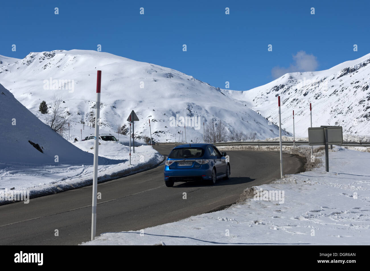 Landstraße RN22 in den Pyrenäen, Frankreich Stockfoto