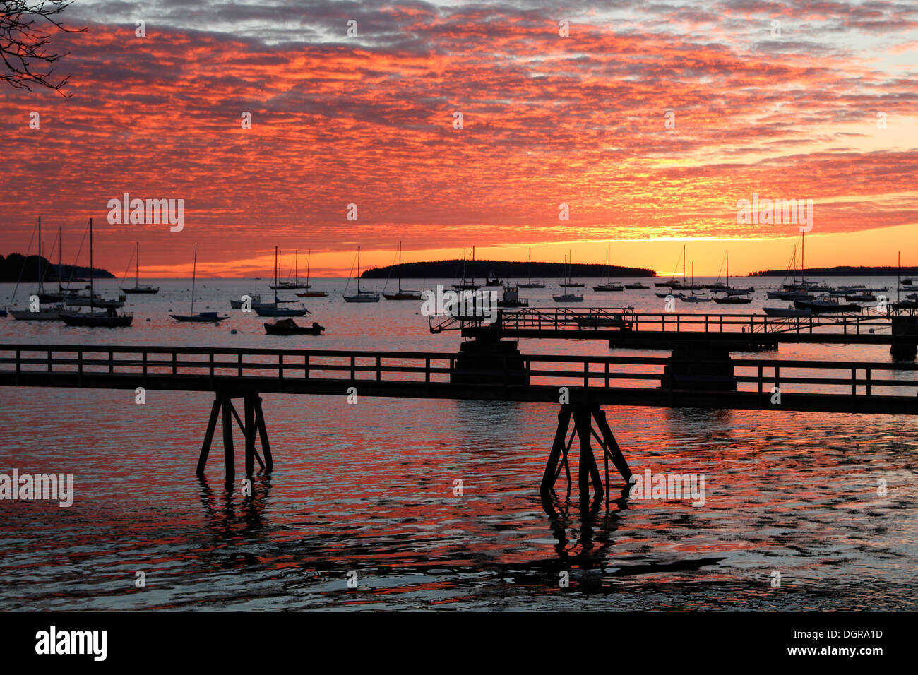 Götterdämmerung, Southwest Harbor, Maine Stockfoto