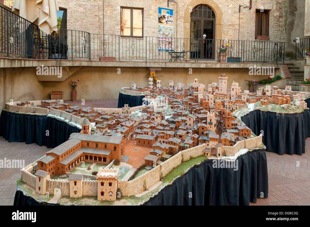 Modell von San Gimignano, Toskana, Italien Stockfoto