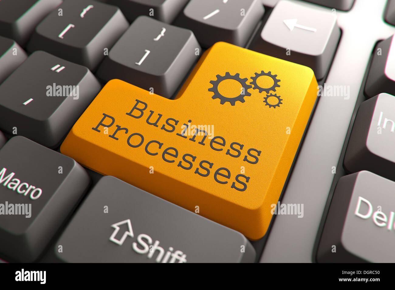 Tastatur mit Business-Prozesse-Taste. Stockfoto