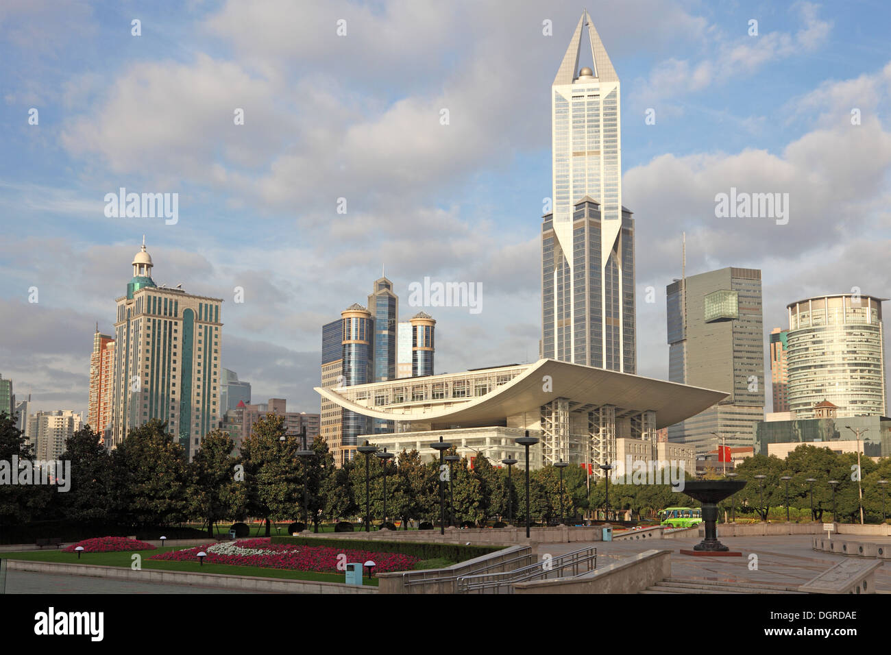 Platz des Volkes in Shanghai, China Stockfoto