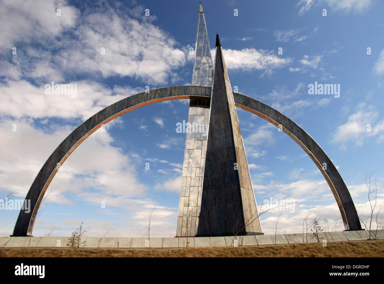 Polarkreis Denkmal in salekhard, Sibirien, Russland, Eurasien Stockfoto