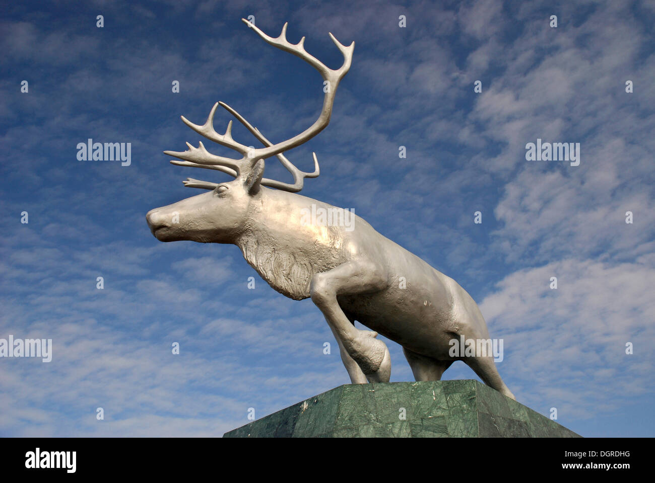 Rentier Denkmal in salekhard, Sibirien, Russland, Eurasien Stockfoto