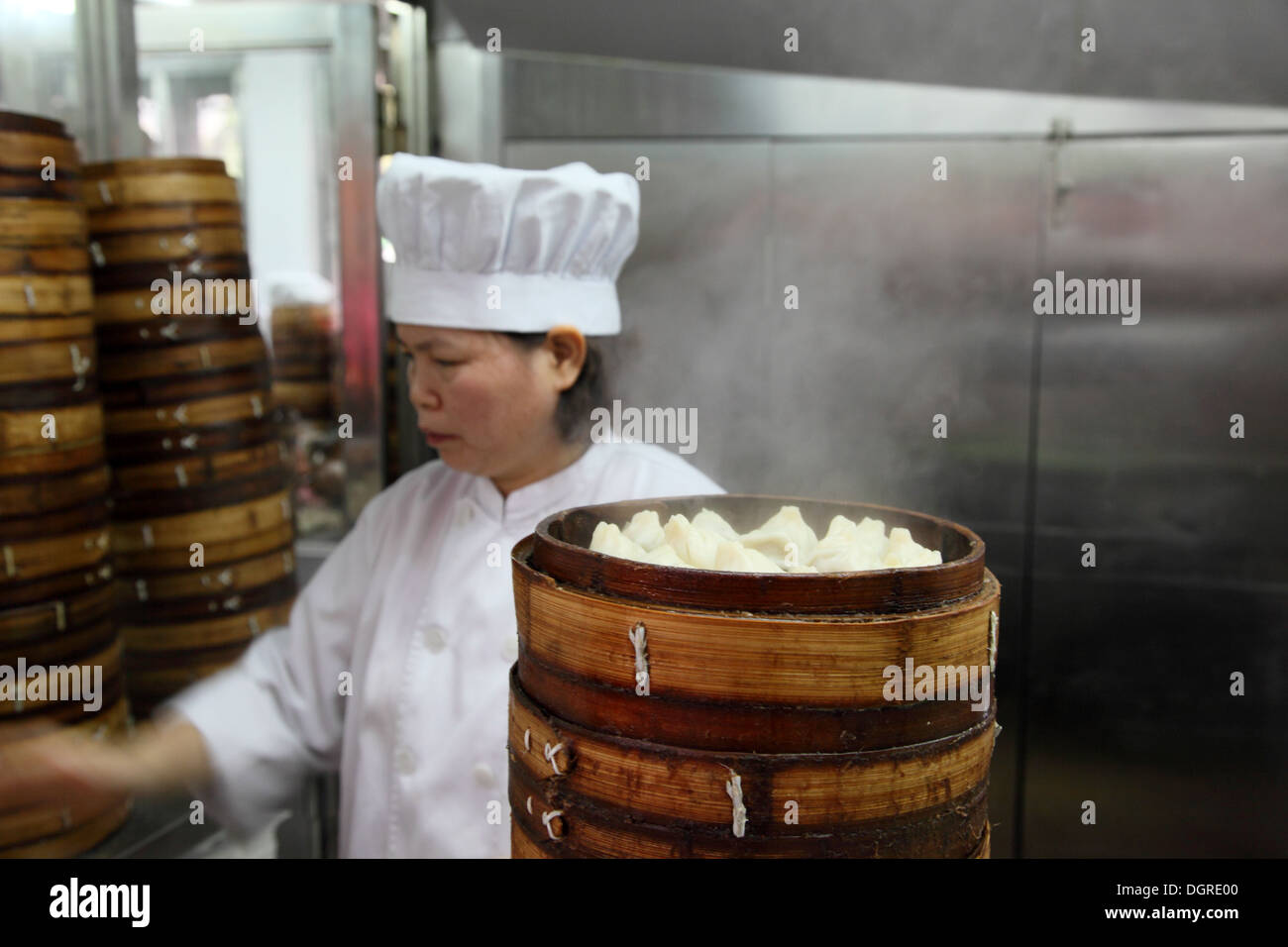 Dim-Sum Dumpling Restaurant in Shanghai, China Stockfoto