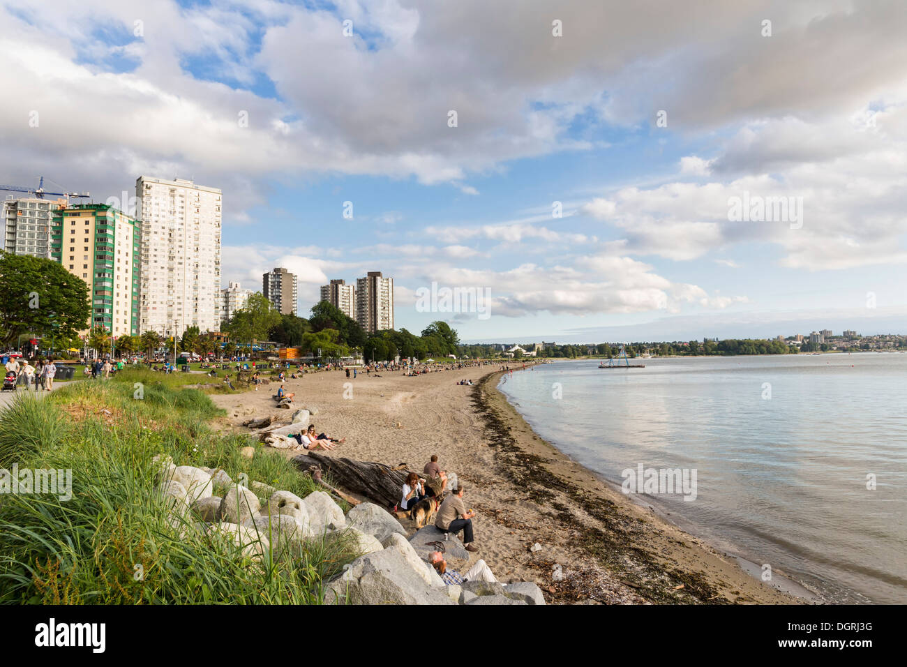 Kanada, British Columbia, Vancouver, Menschen am Sunset Beach Stockfoto