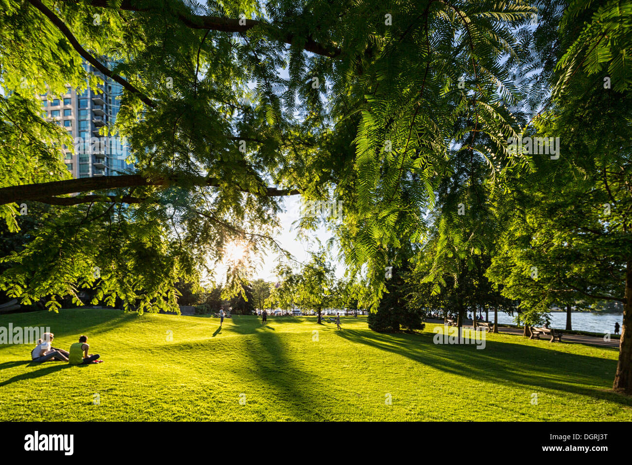 Kanada, British Columbia, Vancouver, Menschen im Hafen Green Park Stockfoto