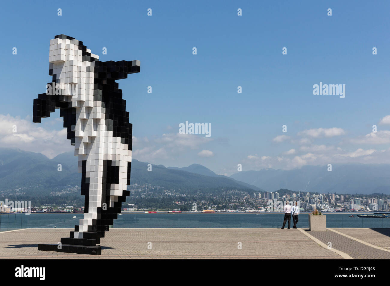 Kanada, British Columbia, Vancouver, Skulptur Digital Orca in der Nähe von Kongresszentrum Stockfoto