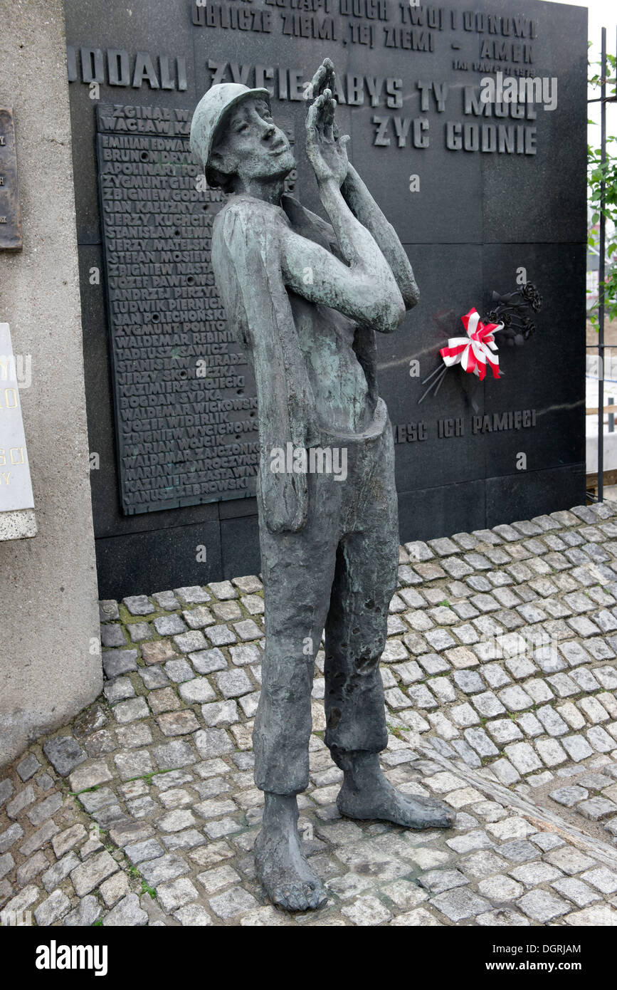 Polen, Danzig, Skulptur vor dem Haupttor der ehemalige Lenin-Werft Stockfoto