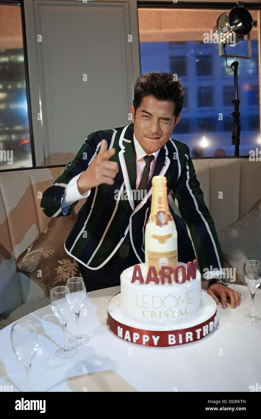 Hong Kong, China. 23. Oktober 2013. Schauspieler Aaron Kwok besucht die feierliche Eröffnung des Le Dome de Cristal in Hong Kong, China auf Mittwoch, 23. Oktober 2013. © TopPhoto/Alamy Live-Nachrichten Stockfoto