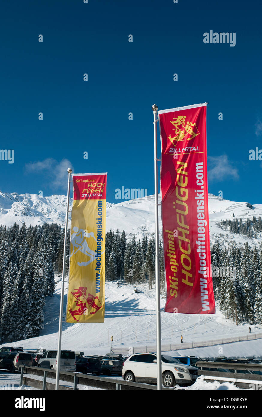 Skigebiet Hochfügen, Zillertal Arena, Österreich, Europa Stockfoto