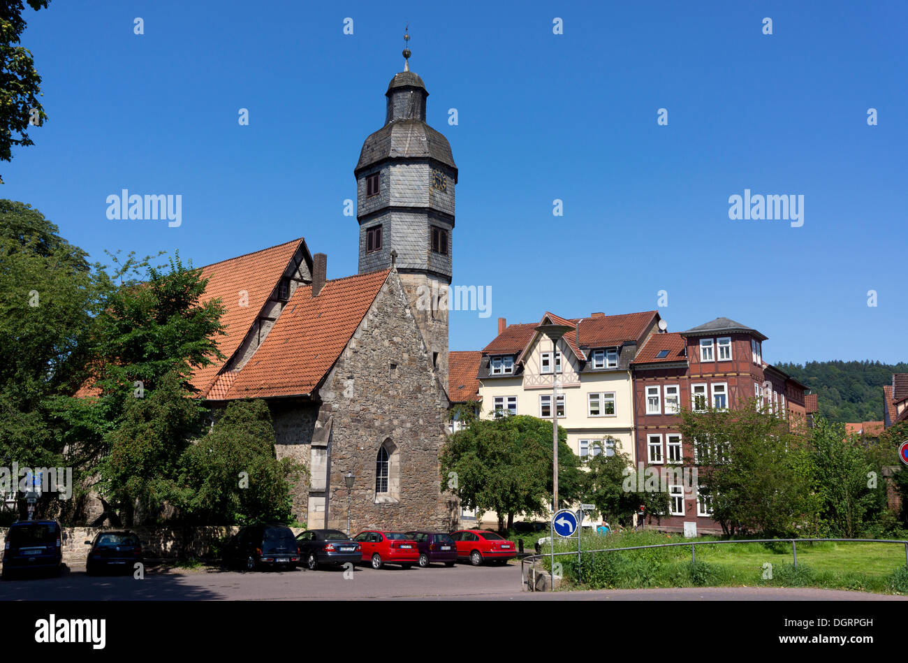 Senken Sie St. Aegidien Kirche, Hannoversch Münden, Niedersachsen, Deutschland Stockfoto