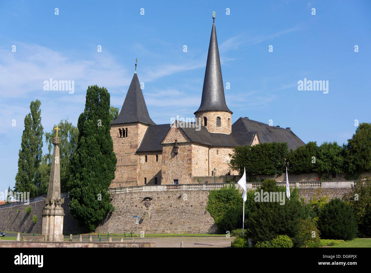 Micheliskirche, St. Michael Kirche, die älteste Nachbildung des Heilig-Grab-Kirche in Deutschland, Fulda, Hessen, Deutschland Stockfoto