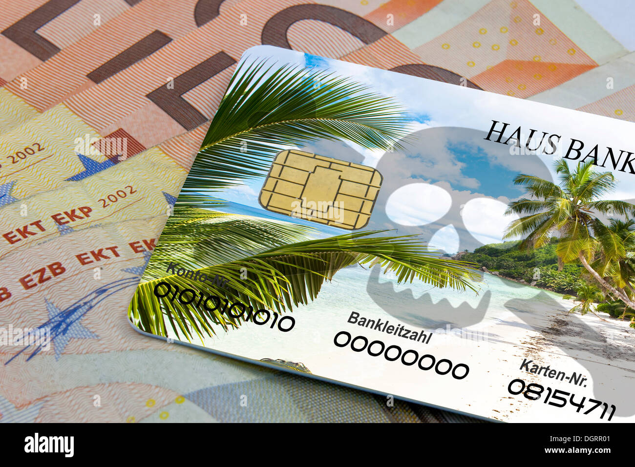 Kreditkarte, Urlaub im Ausland, Gefahr von Betrügern missbraucht Stockfoto