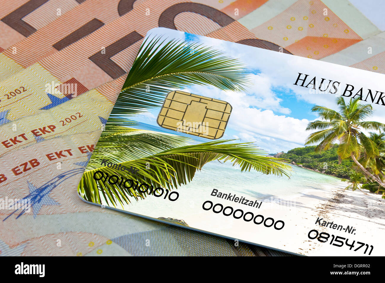 Kreditkarte, Urlaub im Ausland, Gefahr von Betrügern missbraucht Stockfoto