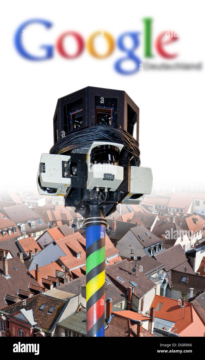 Google Street View, spezielle Kamera Foto Straßen und Häuser Stockfoto