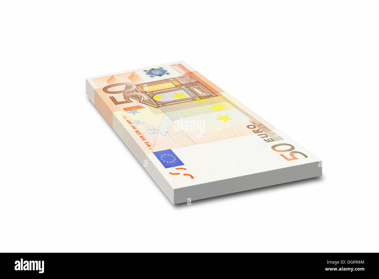 Bündel von 50 Euro-Banknoten Stockfoto