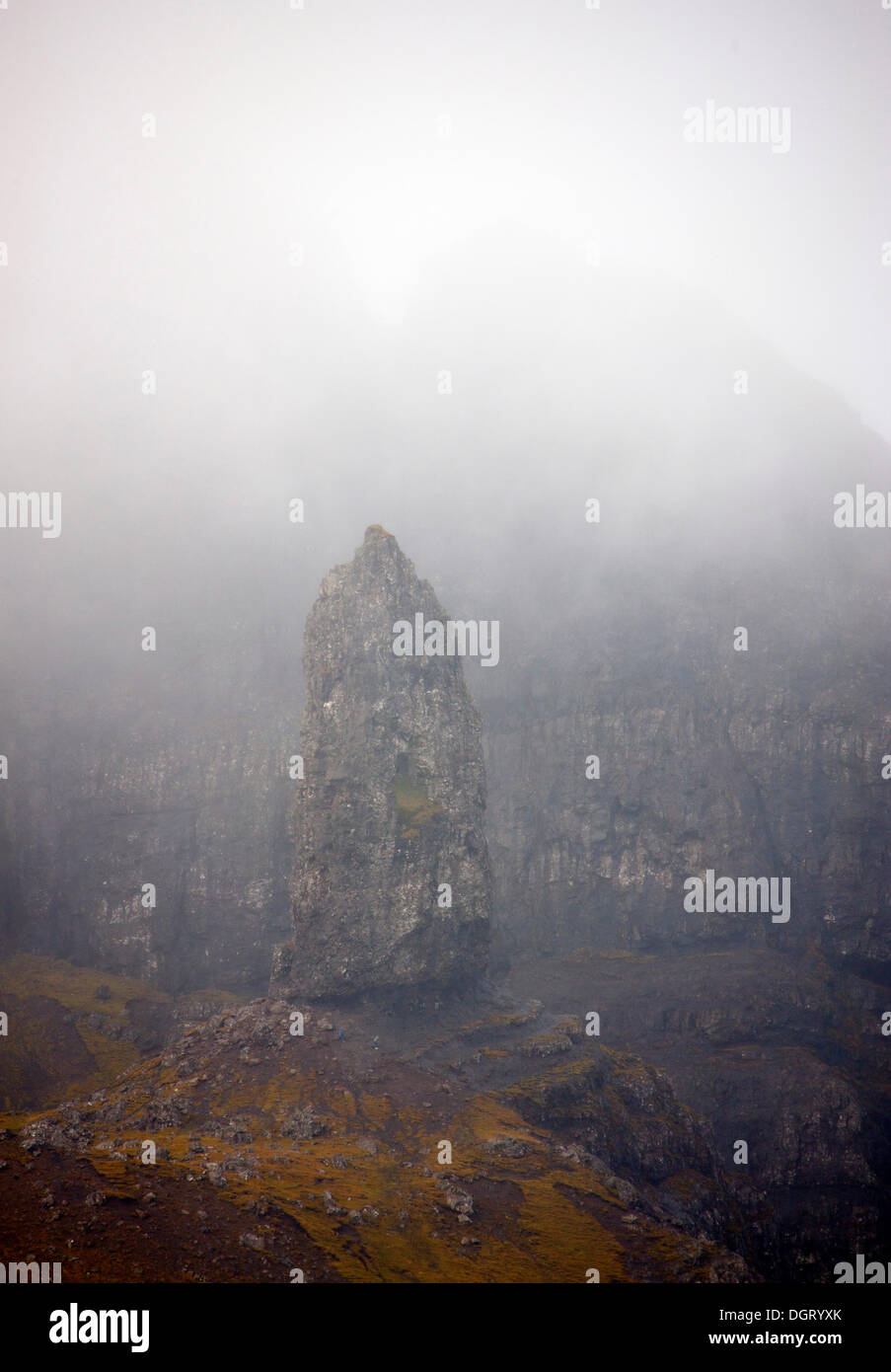 Storr Felsformationen mit Old Man of Storr, Isle Of Skye, innere Hebriden, Schottland, Vereinigtes Königreich, Europa Stockfoto