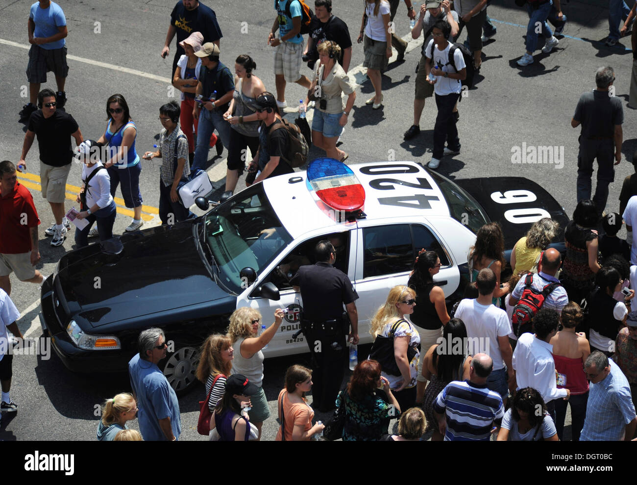 Polizei-Auto mit einem Film-Awards-Show in Hollywood, Kalifornien, USA Stockfoto