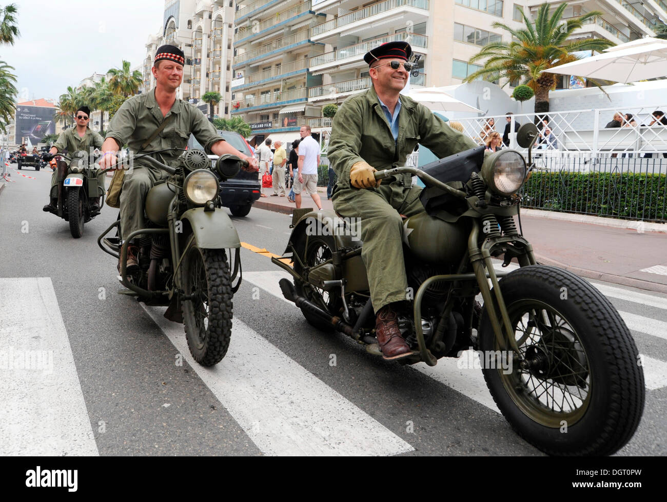 Biker Treffen der Armee Fans aus Frankreich auf der Croisette in Cannes, Côte d ' Azur, Frankreich, Europa Stockfoto