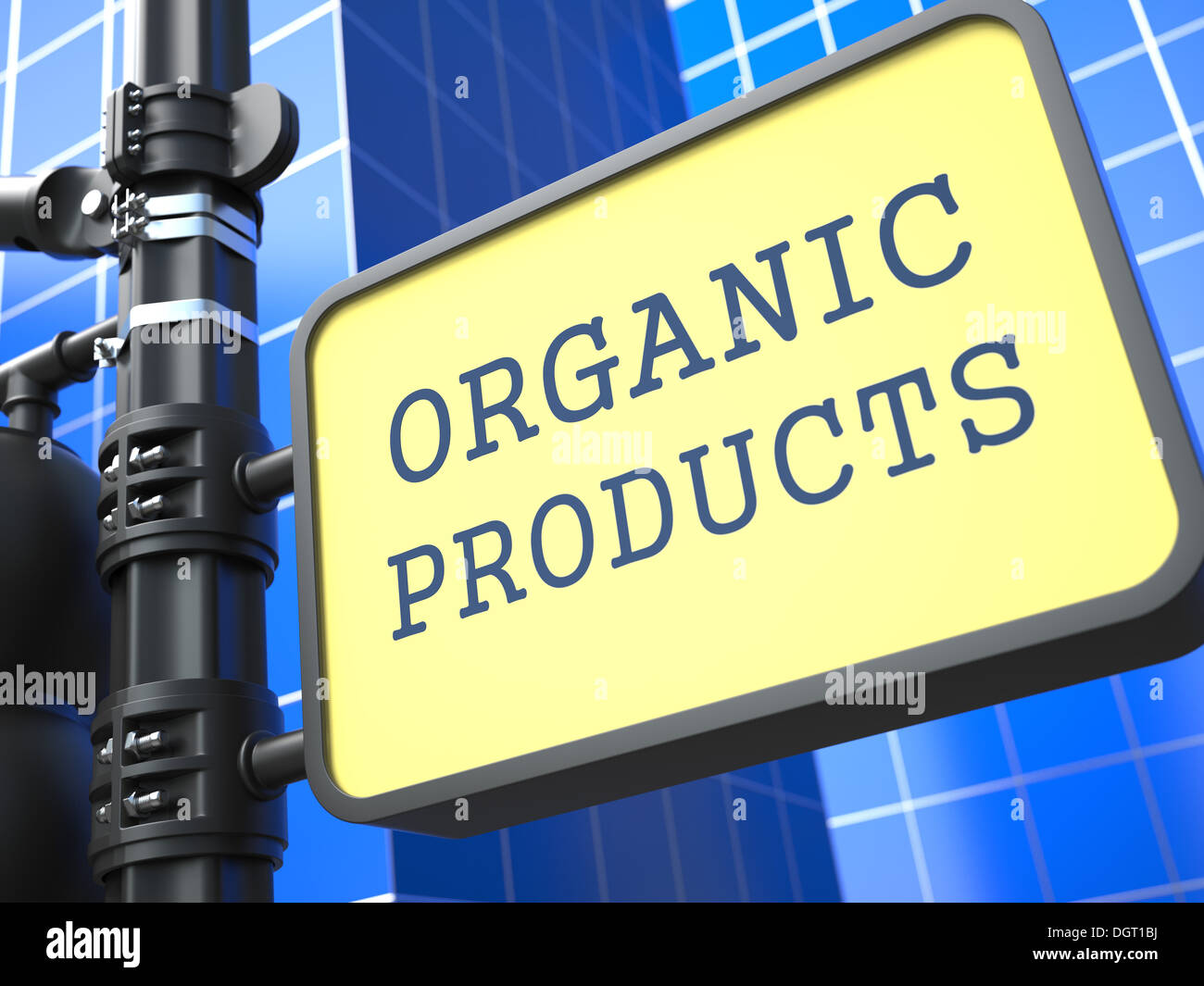 Eco-Konzept. Bio-Produkte-Wegweiser. Stockfoto