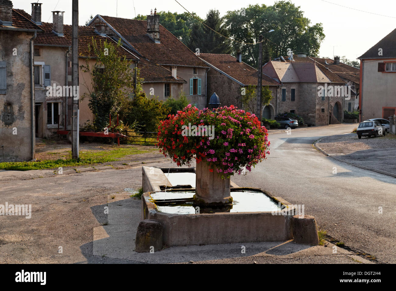 Dorfbrunnen, Selles, Vesoul, Region Franche-Comté, Dep. Haute-Saône, Frankreich Stockfoto