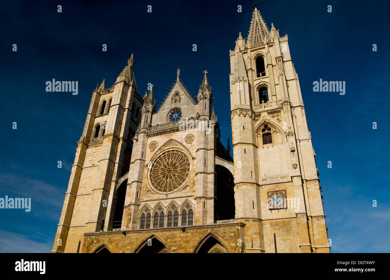 Kathedrale von León in Spanien. Vor der Abrechnung oder Portada del Juicio Stockfoto