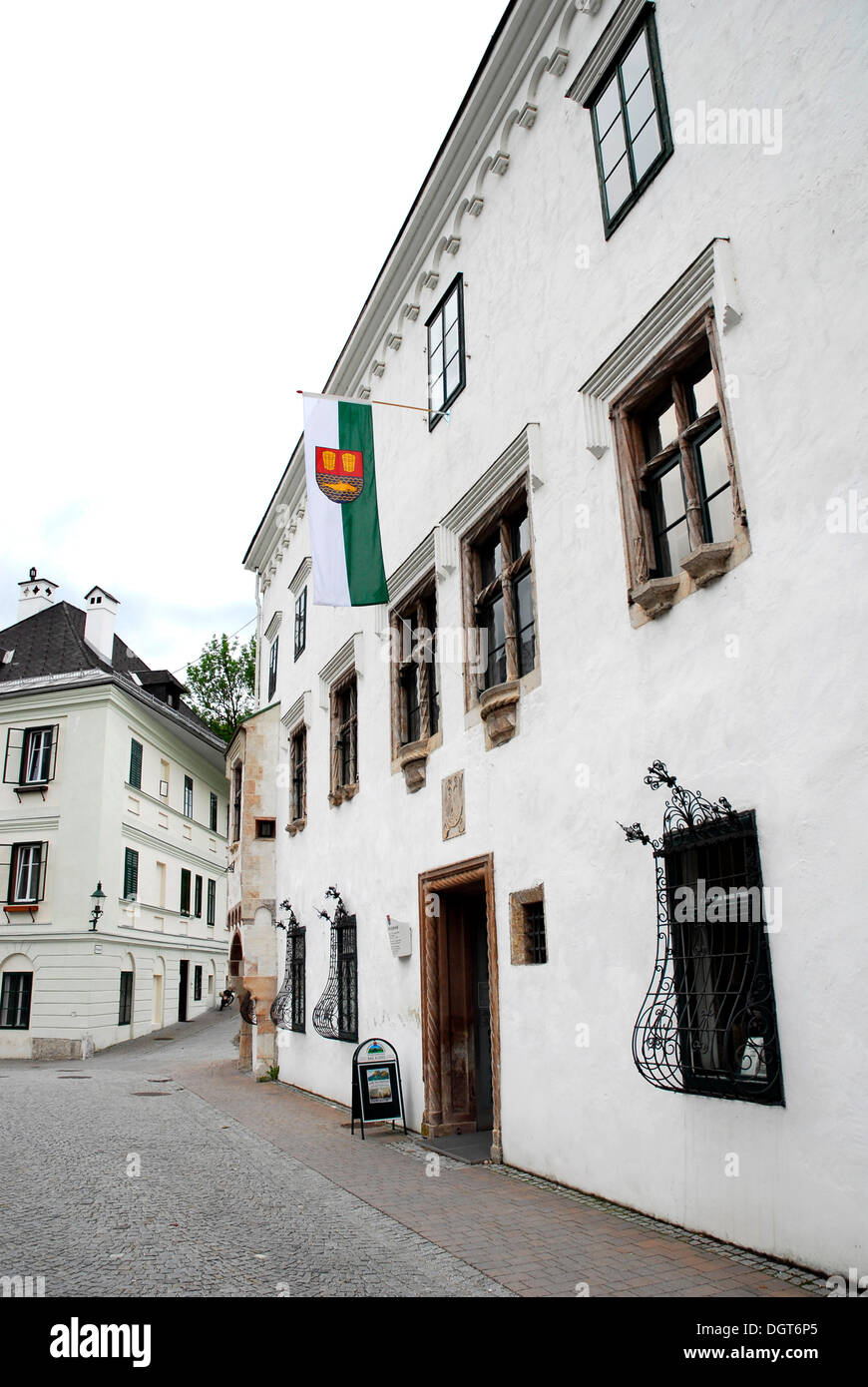 Das Kammerhof-Museum in der mittelalterlichen Salzamt, Bau, Bad Aussee, Ausseerland, Totes Gebirge, Salzkammergut, Steiermark Alpen Stockfoto