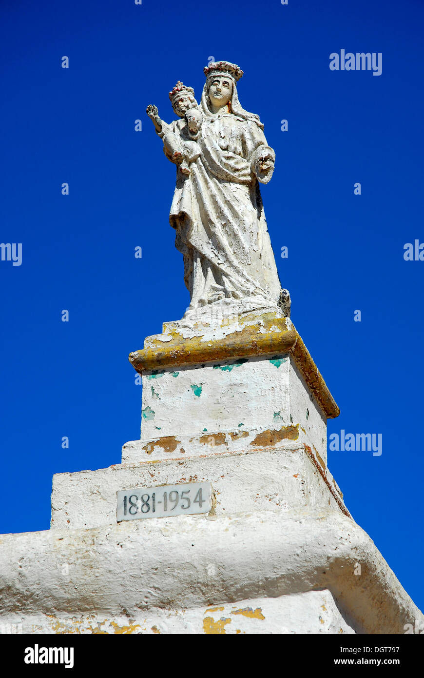 Statue der Madonna mit Kind, Rambla Bay, Insel Gozo, Malta, Mittelmeer, Europa Stockfoto