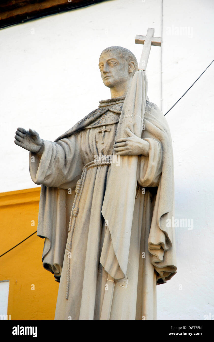 Statue von Vicente de San Jose Ramirez in der Kirche Iglesia de San Francisco, Ayamonte, Costa De La Luz, Huelva region Stockfoto