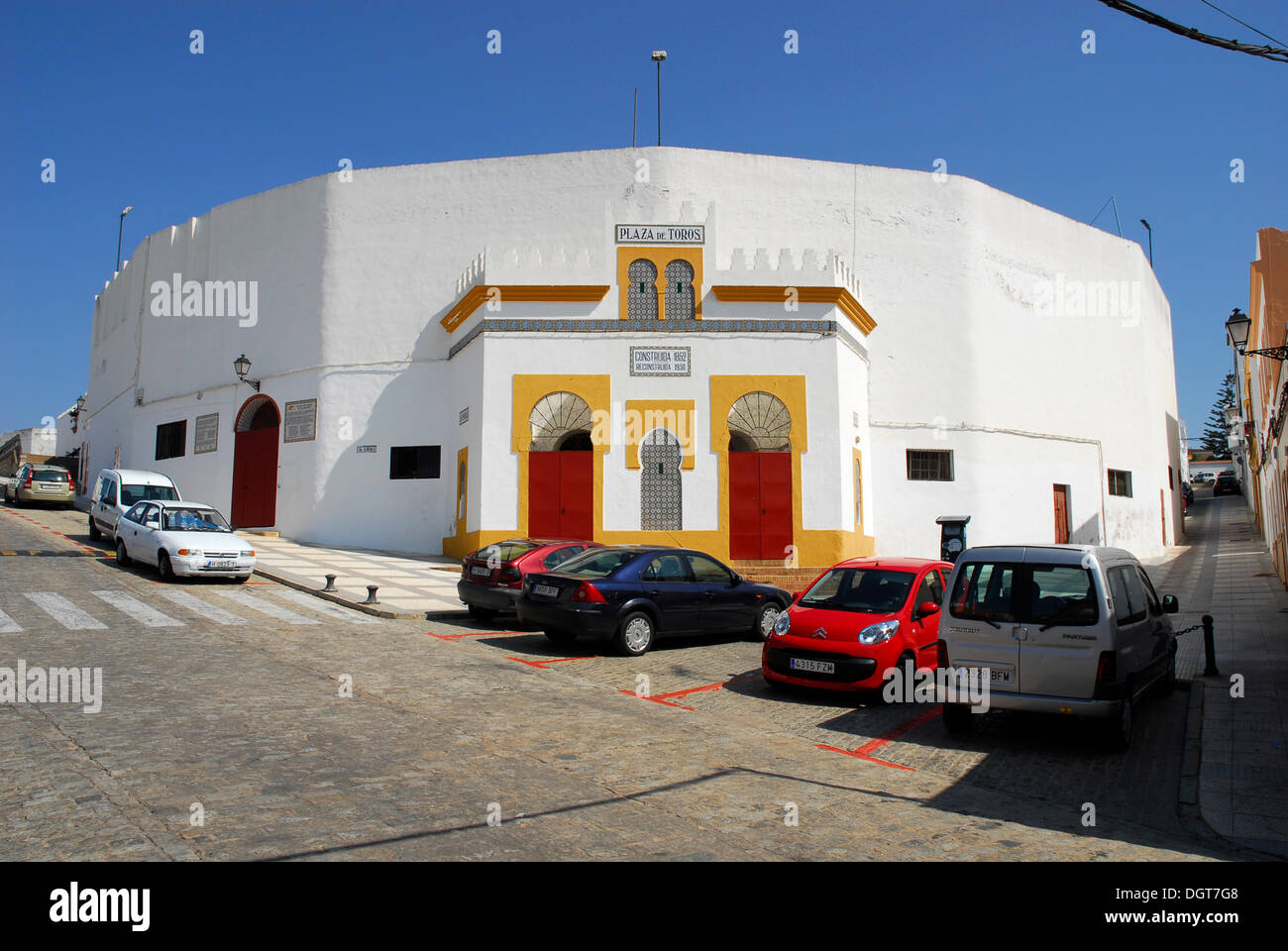 Stierkampfarena Plaza de Toros de Ayamonte, Costa De La Luz, Huelva, Andalusien, Spanien, Europa Stockfoto