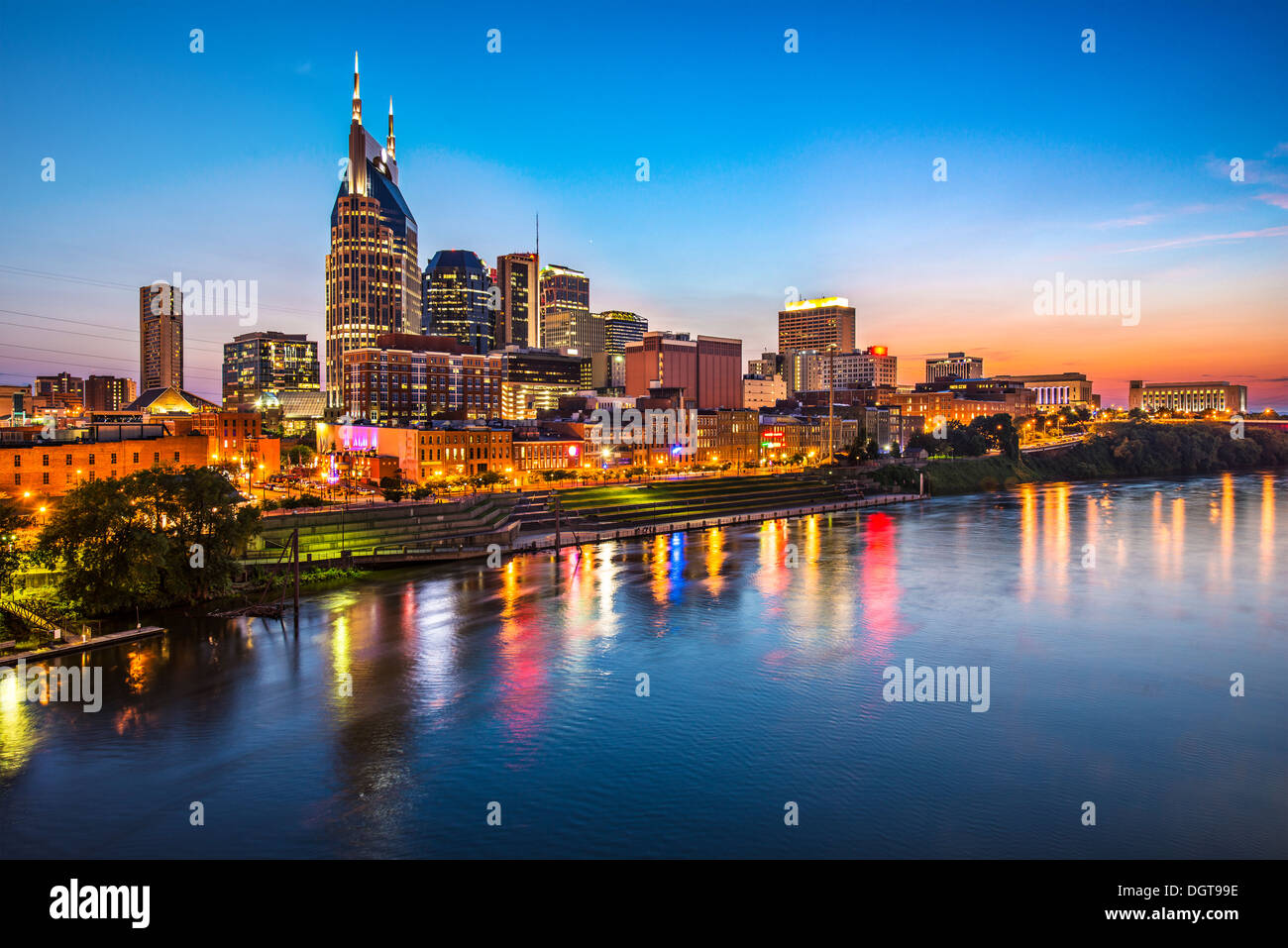 Skyline der Innenstadt von Nashville, Tennessee. Stockfoto