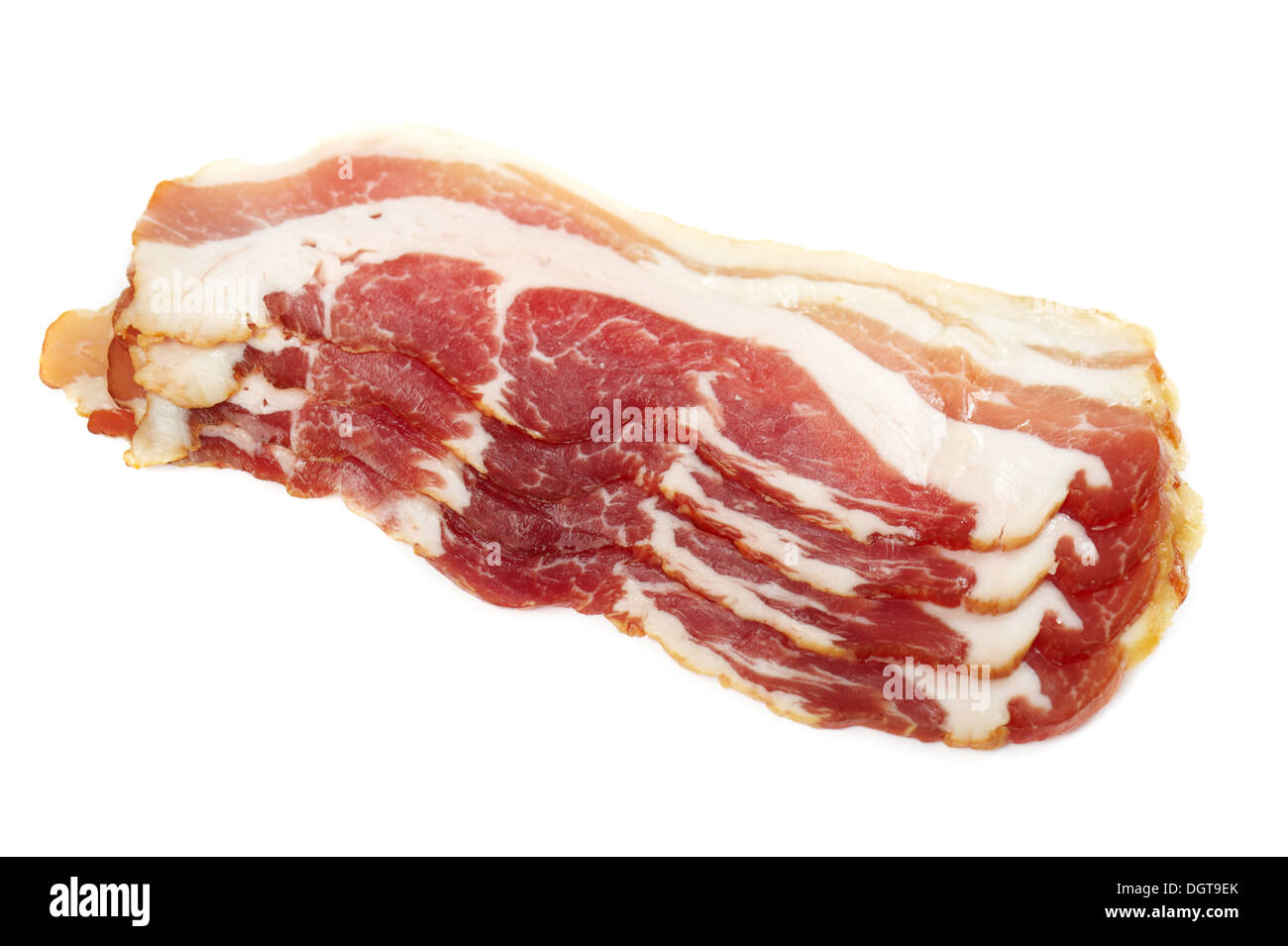 In Scheiben geschnittene Schweinefleisch Speck Stockfoto
