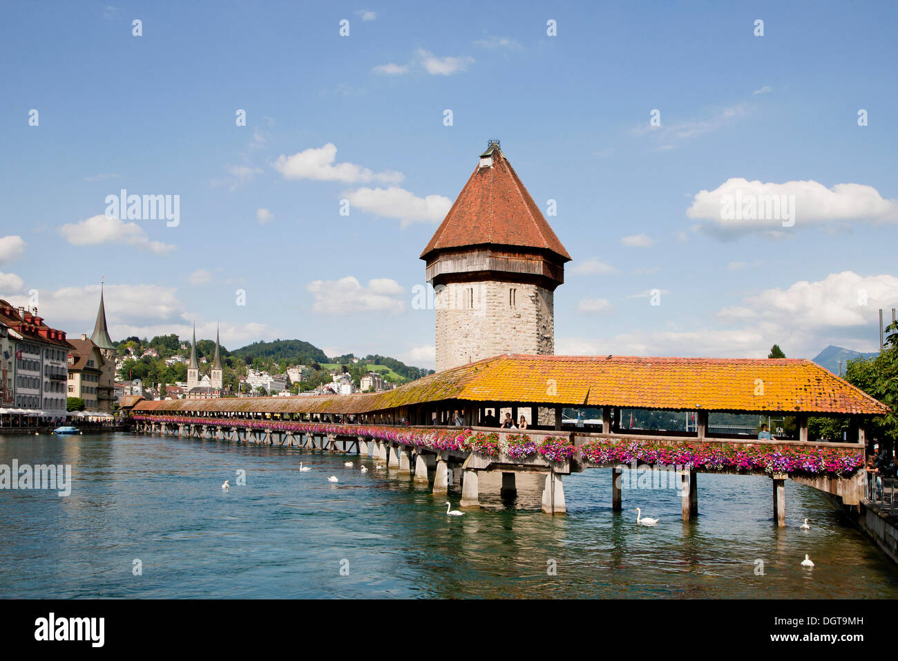 Kapellbruecke Brücke oder Kapellbrücke, Kapellbrücke, Luzern, Schweiz Stockfoto