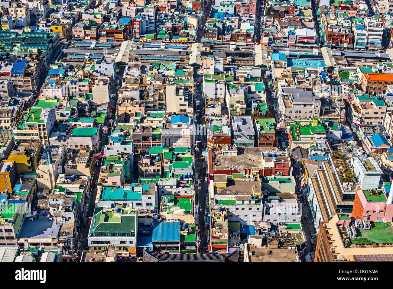 Dächer in Busan, Südkorea. Stockfoto
