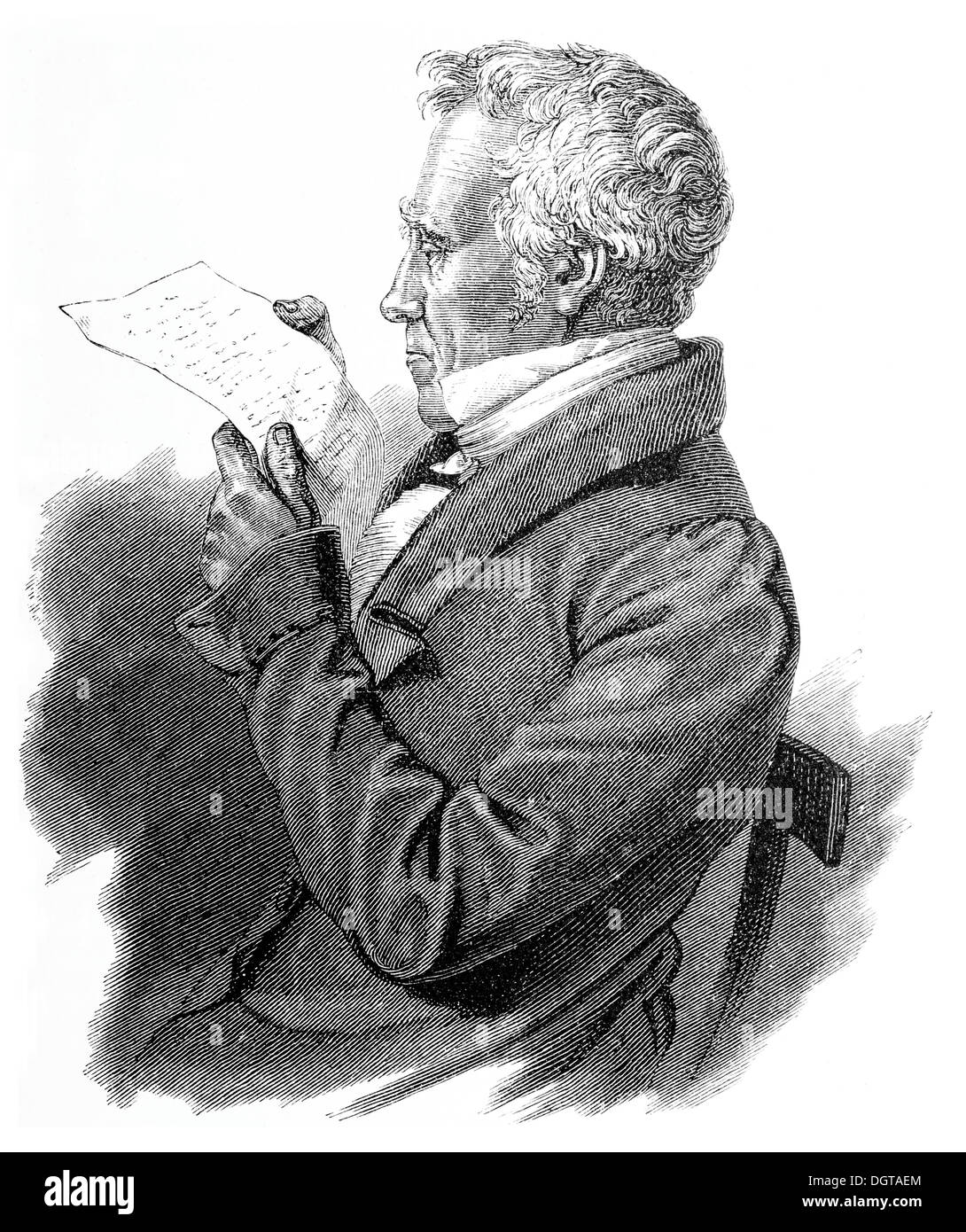 Johann Friedrich Freiherr von Cotta, historische Abbildung in die Deutsche Literaturgeschichte oder deutsche Literatur aus dem Jahr 1885 Stockfoto
