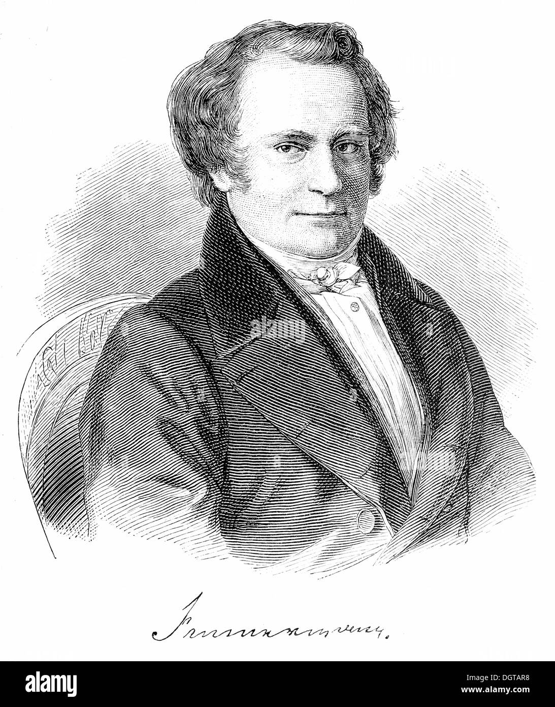 Immermann, historische Illustration aus Deutsche Literaturgeschichte, eine Geschichte der deutschen Literatur aus dem Jahr 1885 Stockfoto