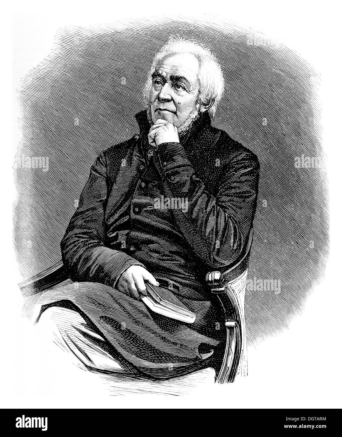 Ernst Moritz Arndt im Jahre 1848, historische Illustration aus Deutsche Literaturgeschichte, eine Geschichte der deutschen Literatur aus dem Jahr 1885 Stockfoto