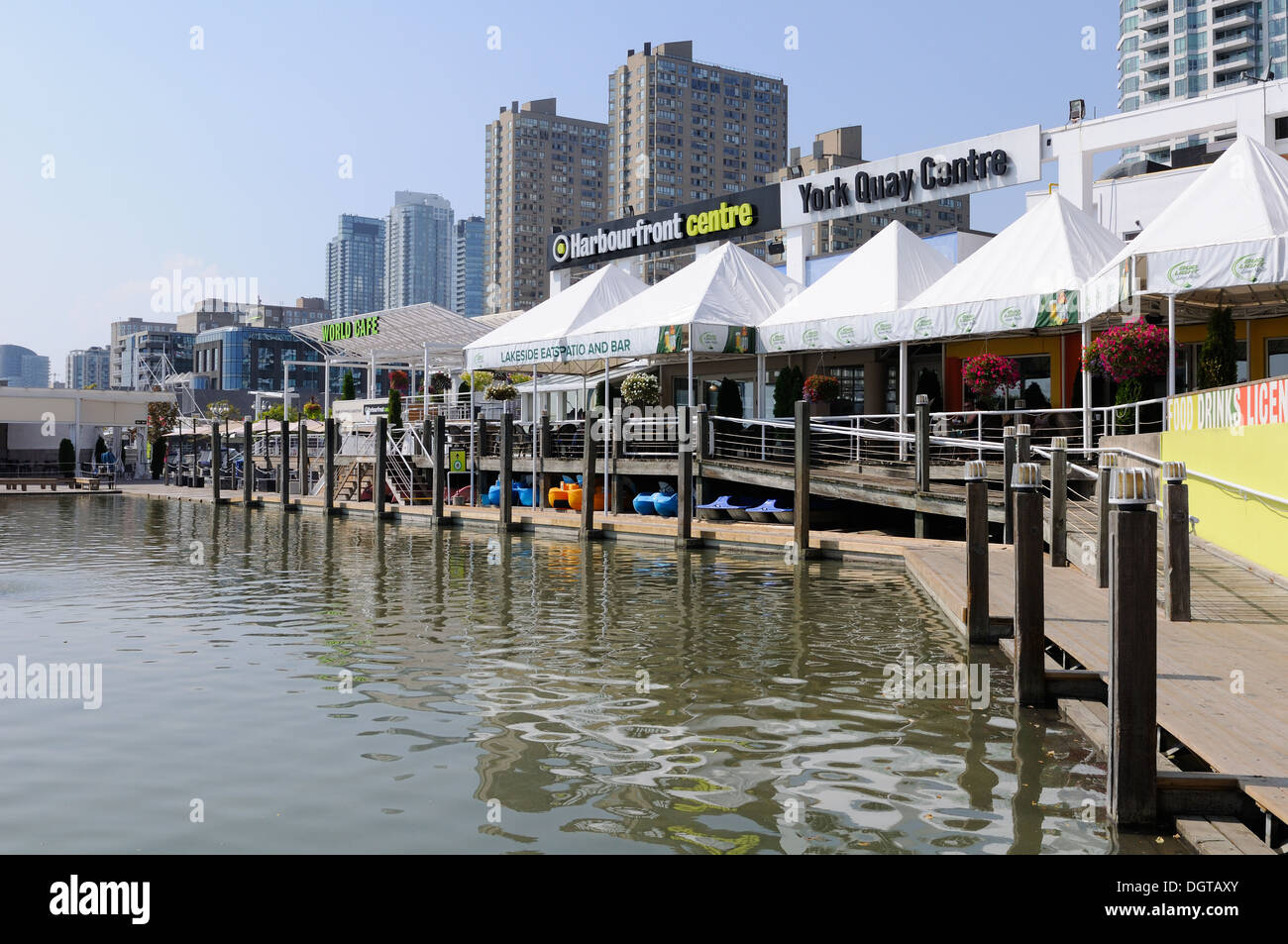 Toronto Harbour Waterfront Geschäften in Ontario, Kanada Stockfoto