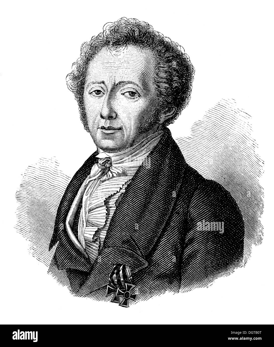 H. Clauren, nach einem Porträt von W. Hensel, historische Darstellung aus der Geschichte der deutschen Literatur aus dem Jahr 1885 erstellt Stockfoto