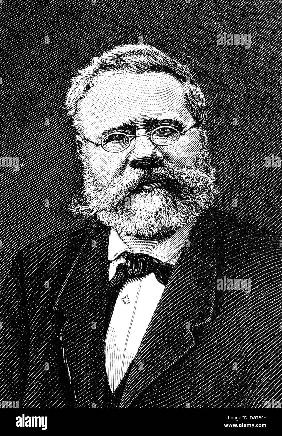 Fritz Reuter, historische Darstellung aus der Geschichte der deutschen Literatur aus dem Jahr 1885 Stockfoto