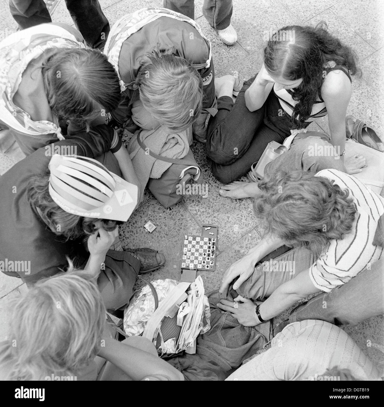 Junge Menschen bei der Weltfestspiele der Jugend, eine kommunistische Jugend-Festival, 1973, Berlin, DDR, DDR Stockfoto