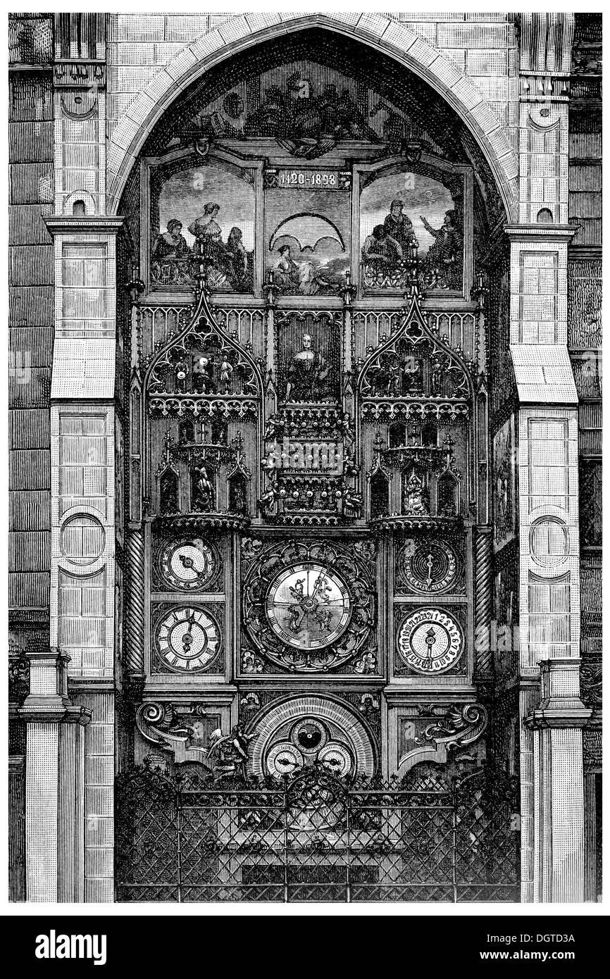 Rathaus von Olomouc, 1420, Illustration, Meyers Konversations-Lexikon Enzyklopädie, 1897 Stockfoto