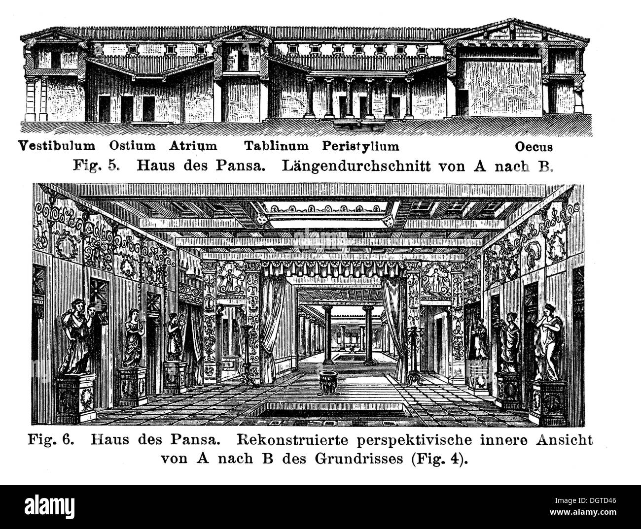 Haus von Pansa, Illustration, Meyers Konversations-Lexikon Enzyklopädie, 1897 Stockfoto