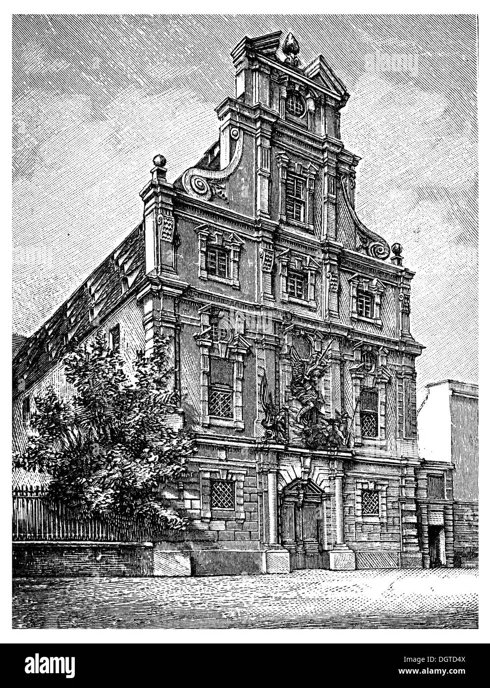 Zeughaus in Augsburg, von Elias Holl, 1602, Illustration, Meyers Konversations-Lexikon Enzyklopädie, 1897 Stockfoto