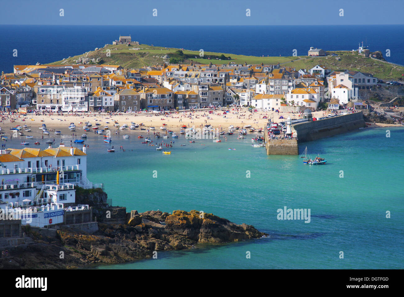 Am Meer Dorf von St. Ives in Cornwall, England Stockfoto