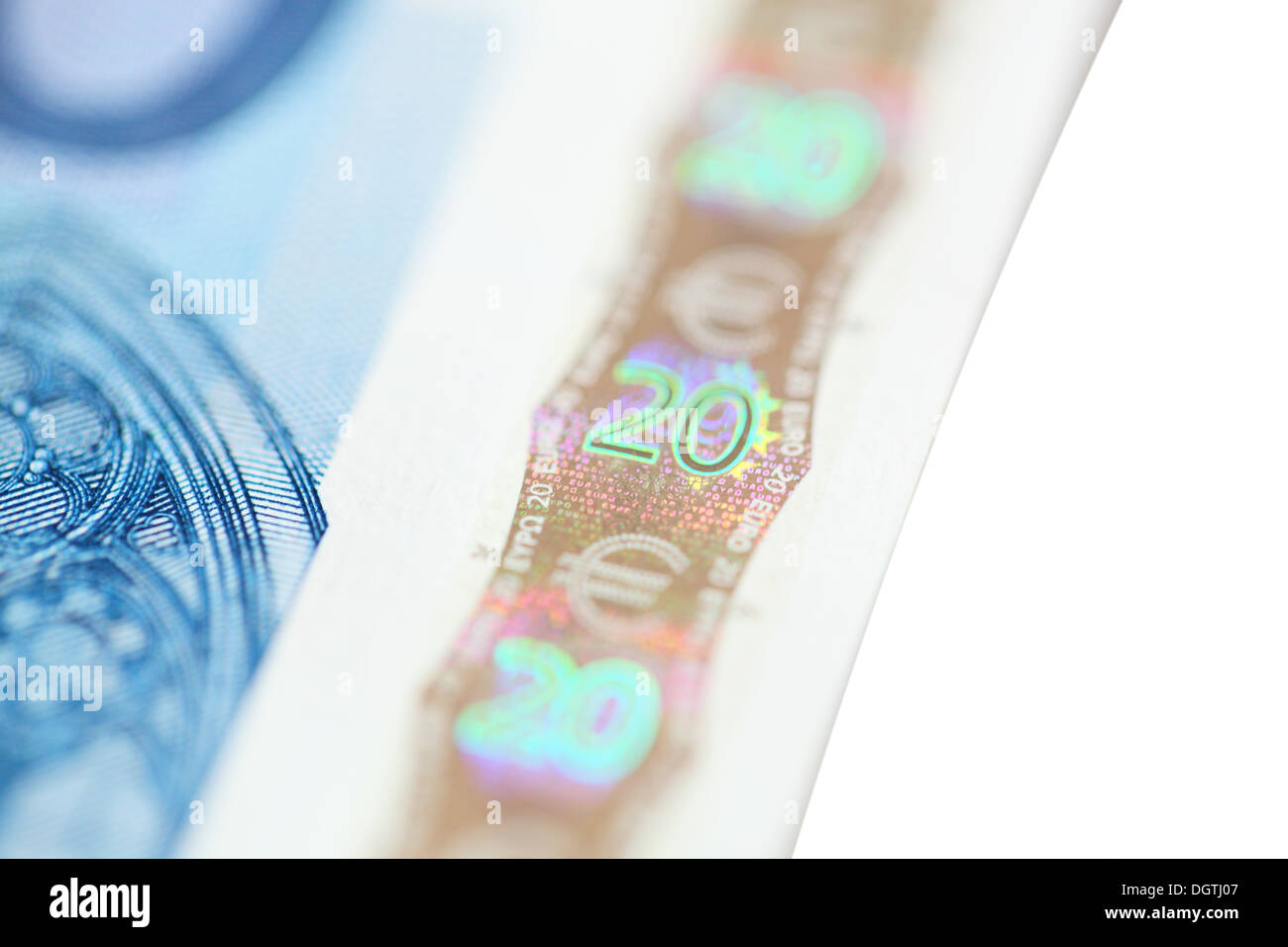 20 Euro-Hologramm Stockfoto