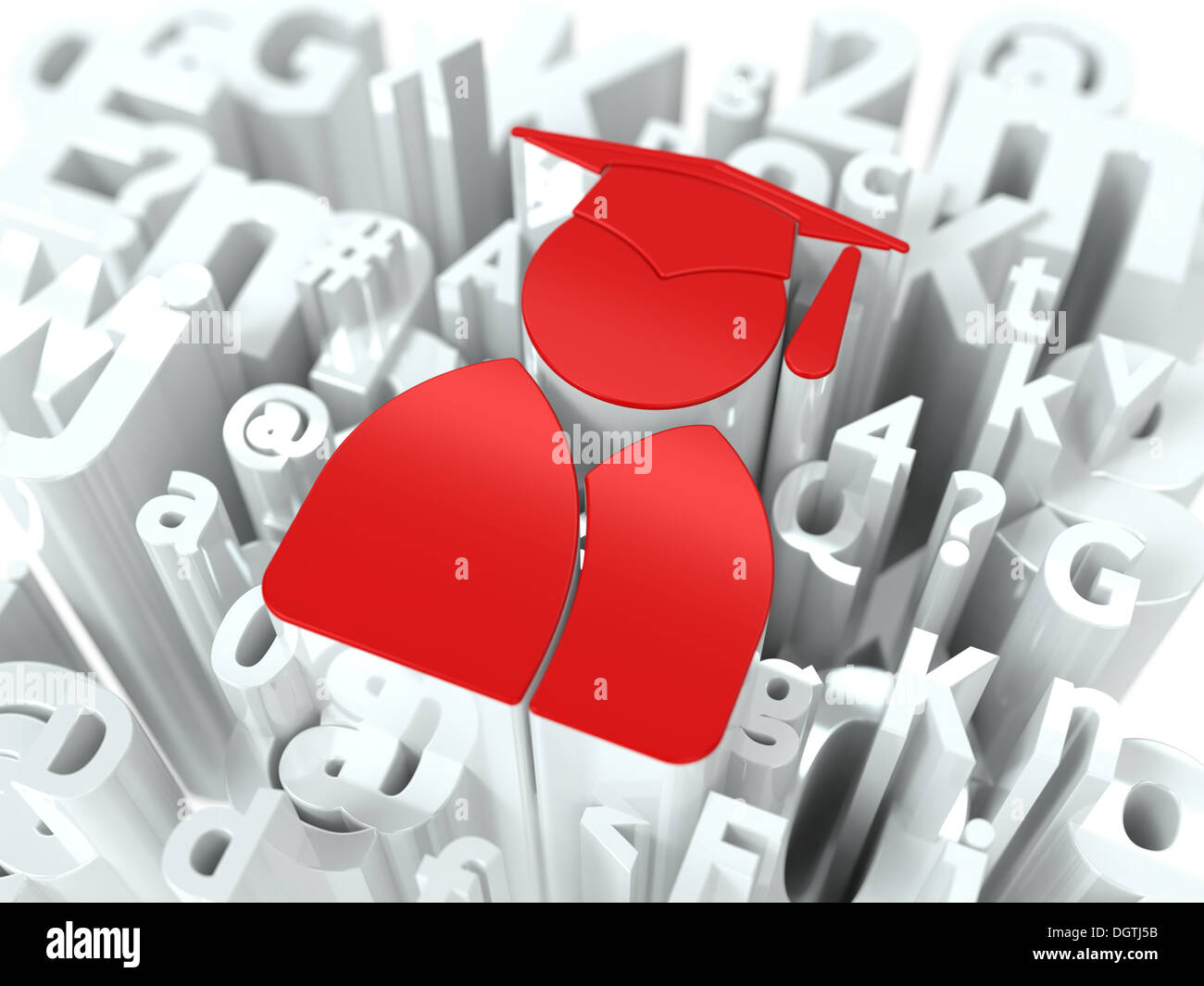 Bildungskonzept auf Alphabet Hintergrund. Stockfoto