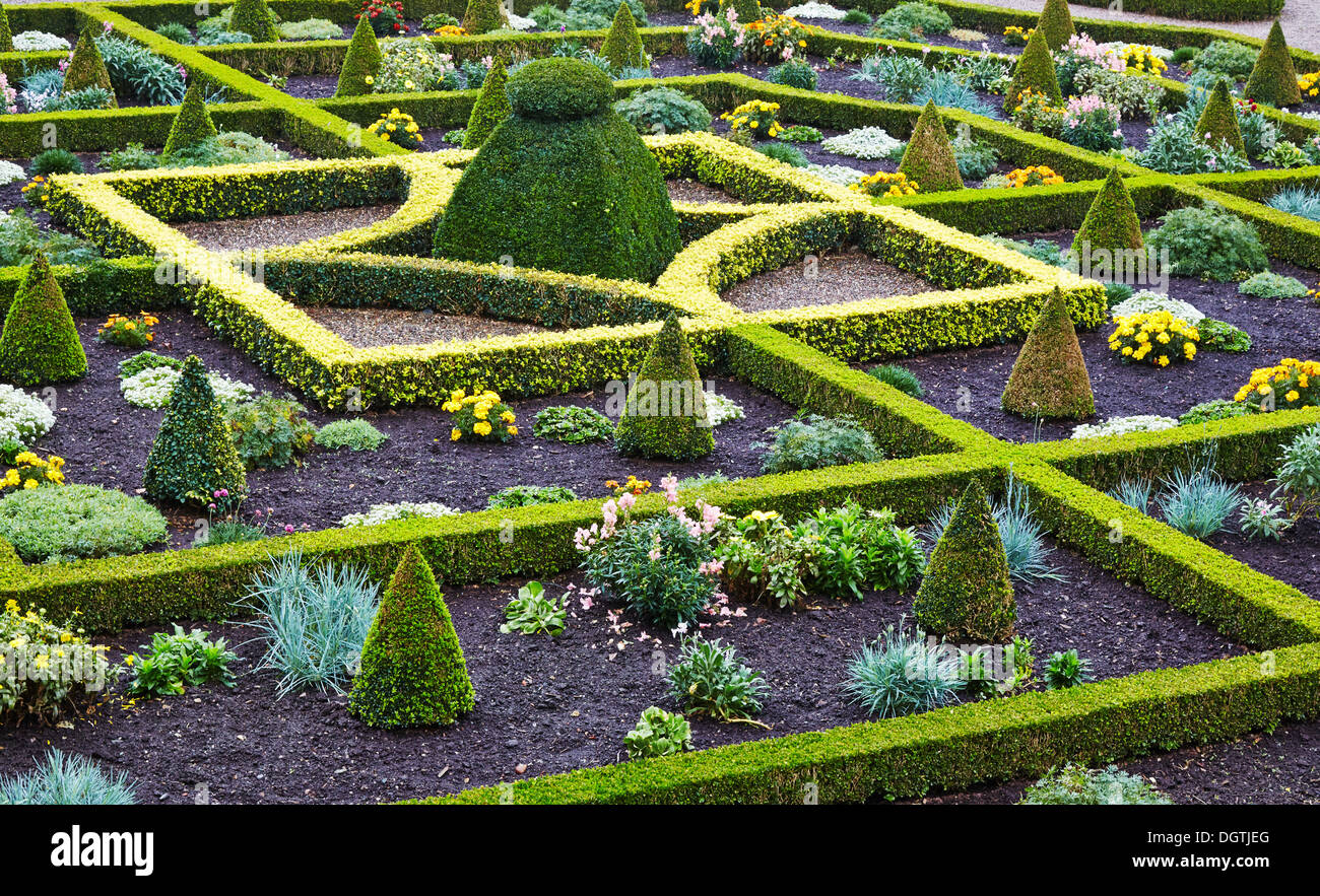 ParterreGartens von Box und Holly Formschnitt und Hecken in der