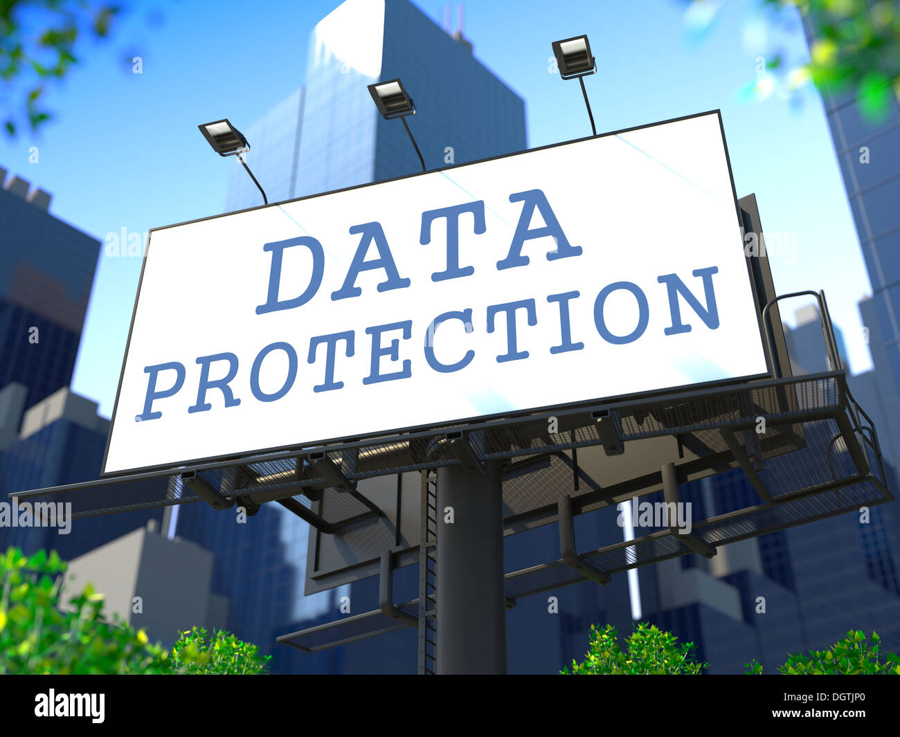 Datenschutzkonzept auf Billboard. Stockfoto